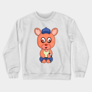 A Bear wearing cute clothes and accessories Crewneck Sweatshirt